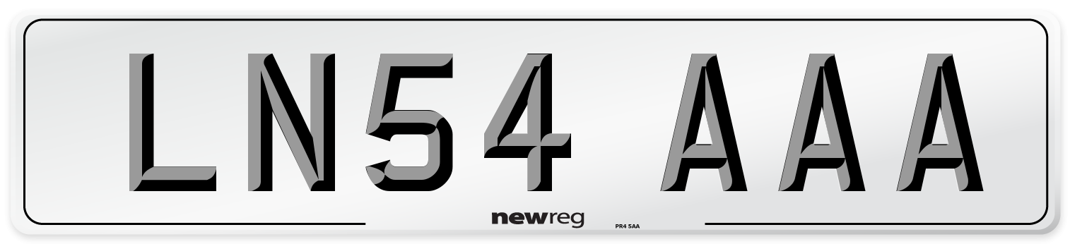 LN54 AAA Number Plate from New Reg
